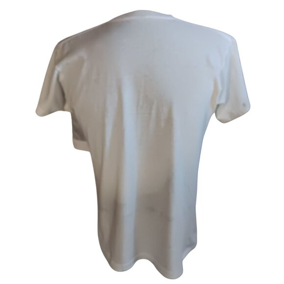 Medium Men's Single Stitch T-shirt Vintage Trashed White Crew Neck 1980's Plain - Picture 5 of 6